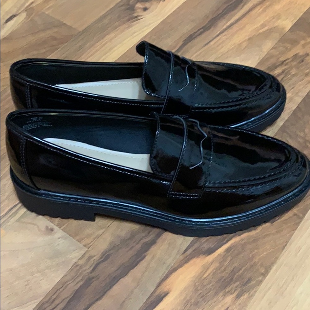 Patent leather loafers